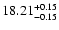 $\rm 18.21^{+0.15}_{-0.15}$