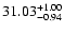 $\rm 31.03^{+1.00}_{-0.94}$