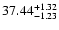 $\rm 37.44^{+1.32}_{-1.23}$