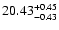 $\rm 20.43^{+0.45}_{-0.43}$