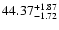 $\rm 44.37^{+1.87}_{-1.72}$