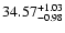 $\rm 34.57^{+1.03}_{-0.98}$