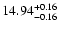 $\rm 14.94^{+0.16}_{-0.16}$