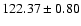 $122.37\pm0.80$