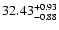 $3\rm 2.43^{+0.93}_{-0.88}$