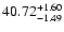 $\rm 40.72^{+1.60}_{-1.49}$