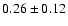 $0.26\pm0.12$