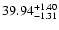 $\rm 39.94^{+1.40}_{-1.31}$