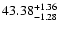$\rm 43.38^{+1.36}_{-1.28}$