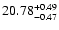 $\rm 20.78^{+0.49}_{-0.47}$