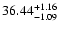 $\rm 36.44^{+1.16}_{-1.09}$