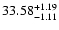 $\rm 33.58^{+1.19}_{-1.11}$