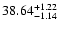 $\rm 38.64^{+1.22}_{-1.14}$