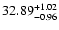 $\rm 32.89^{+1.02}_{-0.96}$