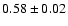 $0.58\pm0.02$