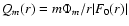 $Q_m(r) = m \Phi_m / r \vert F_0(r) \vert$