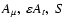 $A_\mu, ~ \varepsilon A_t, ~S$