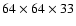 $64\times 64\times 33$