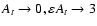 $A_t \rightarrow 0, \varepsilon A_t \rightarrow 3$