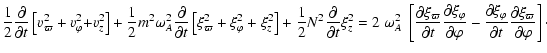 $\displaystyle {1 \over 2}{\partial \over \partial t} \left[v_\varpi^2 + v_\varp...
...hi \over \partial t} {\partial \xi_\varpi \over \partial \varphi} \right] \cdot$