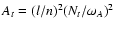 $A_t=(l/n)^2 (N_t/\omega _A)^2$