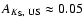 $A_{K_{\rm S},~{\rm US}} \approx0.05$