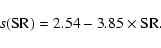 \begin{displaymath}
s({\rm SR})= 2.54 - 3.85 \times {\rm SR} .
\end{displaymath}