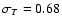$\sigma_T = 0.68$