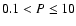 $0.1 < P \leq 10$