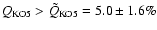 $Q_{\rm KO5} > \tilde{Q}_{\rm KO5} = 5.0 \pm 1.6\%$