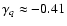$\gamma_q\approx-0.41$