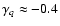 $\gamma _q \approx -0.4$