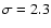 $\sigma =2.3$