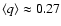 $\langle q \rangle \approx 0.27$