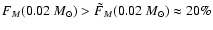 $F_{M}(0.02~{M}_\odot) > \tilde{F}_{M}(0.02~{M}_\odot) \approx 20\%$