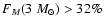 $F_{M}(3~{M}_\odot) > 32\%$