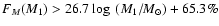 $F_{M}(M_1)> 26.7\log~ (M_1/\!\!~{M}_\odot) + 65.3\%$