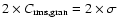 $2\times C_{\rm rms,gran}=2\times\sigma$