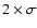 $2\times\sigma$