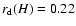 $r_{\rm d}(H)= 0.22$