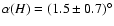 $\alpha(H) =
(1.5 \pm 0.7)^{\circ}$
