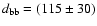 $d_{\rm bb} =(115\pm30)$