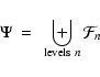 \begin{displaymath}
\Psi~=~\biguplus_{{\rm levels} \; n} \mathcal{F}_{n}
\end{displaymath}