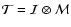 \(\mathcal{T} = \mathcal{I} \otimes \mathcal{M}\)