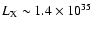 $L_{\rm X}\sim1.4\times10^{35}$