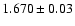 $1.670\pm0.03$
