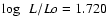 $\log~~L/Lo=1.720$