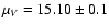 $\mu_V=15.10 \pm 0.1$