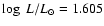 $\log~{L/L_{\odot}}=1.605$