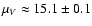 $\mu_V \approx
15.1\pm0.1$